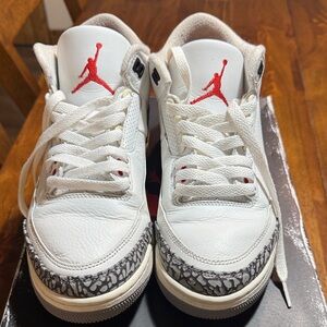 Jordan air Jordan 3 retro white cement men’s sneakers white red black leather